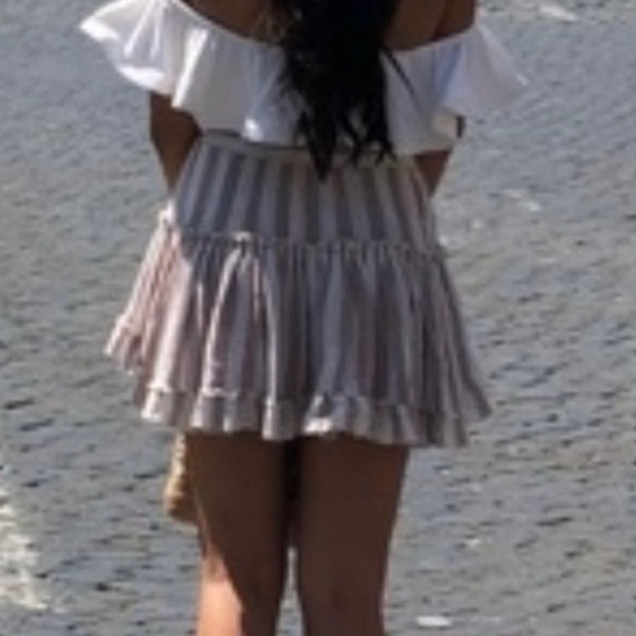 NWT Misa Los Angeles Skirt Striped Mini Ruffle - Picture 6 of 12